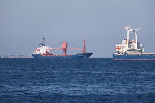Viitorul Carierelor Maritime: Top Tendințe în Navigație și Viața la Bord în 2024 4 Two container ships sailing in the open sea, under a clear blue sky, captured in bright daylight.
