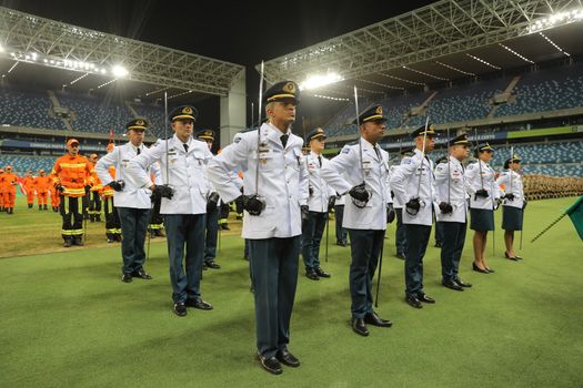 Top 8 Schimbări IMO care Reformează Certificarea Maritimă și Carierele pe Mare în România 2 A military formation in a stadium, showcasing disciplined officers in Mato Grosso, Brazil.